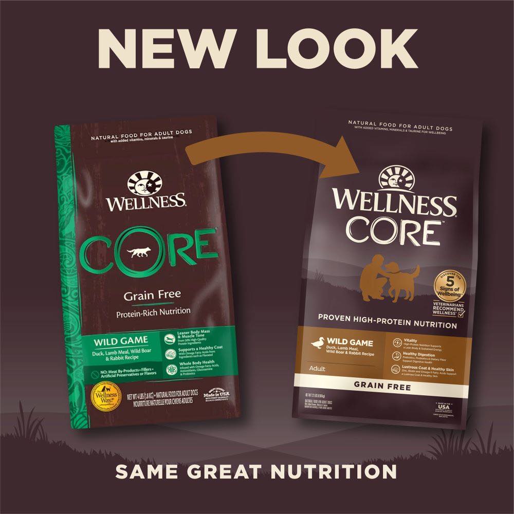 'FREE TREATS': Wellness Core Grain-Free Wild Game Formula Dry Dog Food