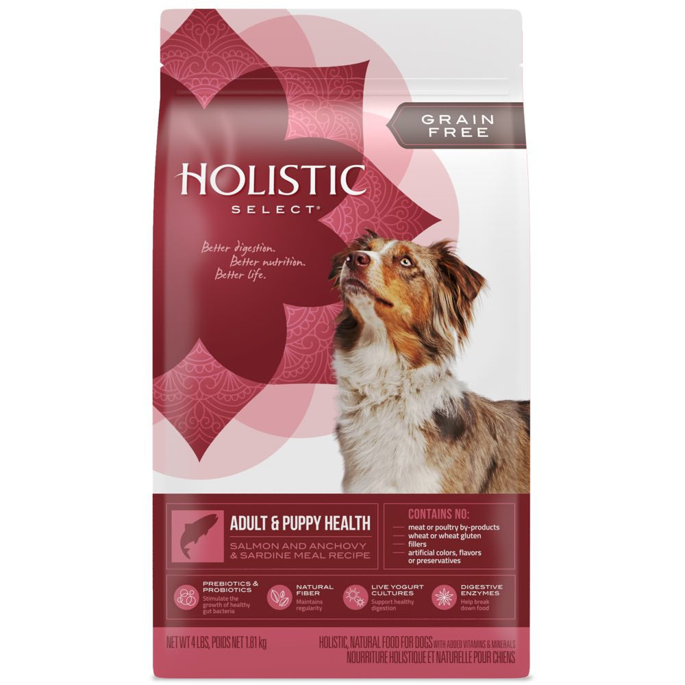 "Holistic Select Grain Free Adult & Puppy Health Anchovy, Sardine & Salmon Dry Dog Food"