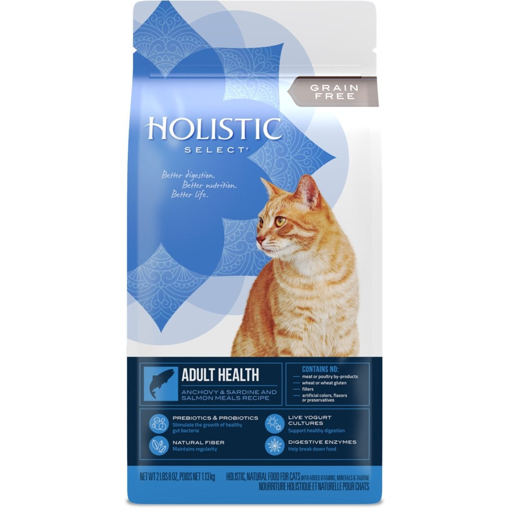 "Holistic Select Adult Health Anchovy, Sardine & Salmon Meal Grain-Free Dry Cat Food"