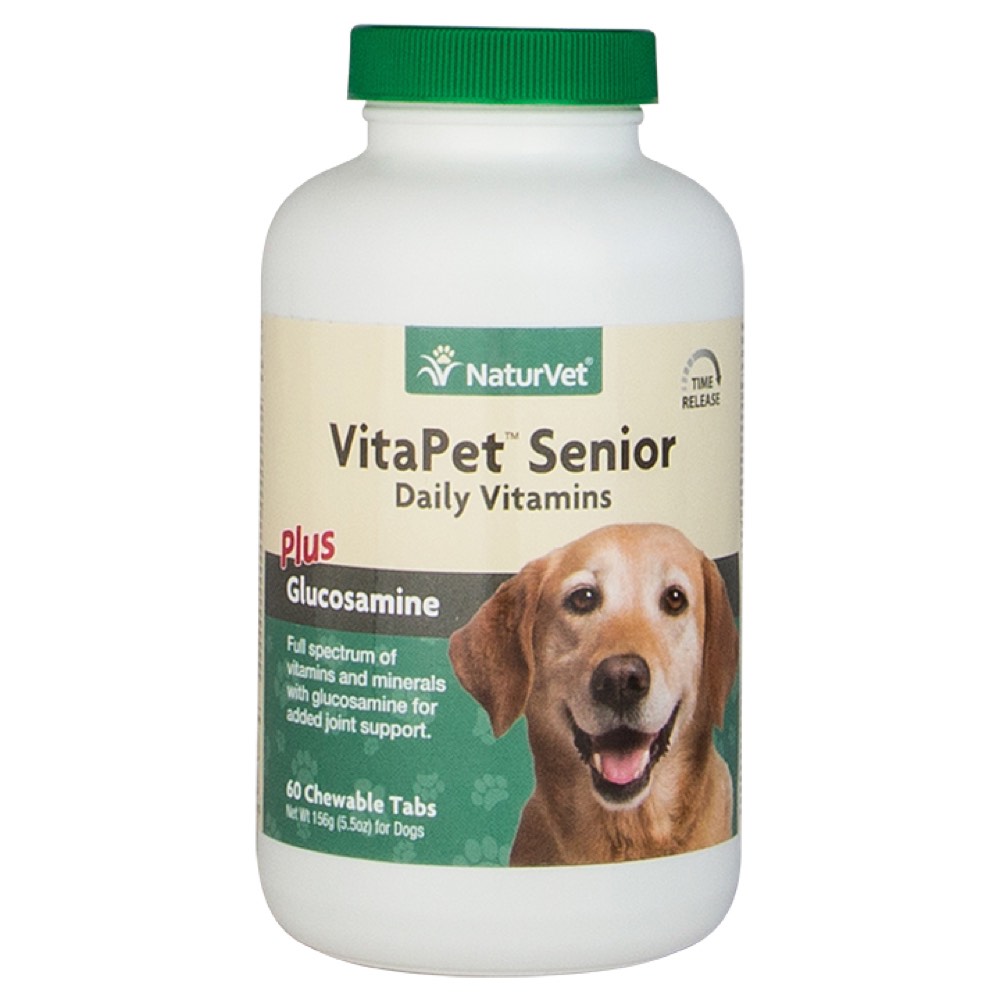 NaturVet VitaPet? SENIOR Daily Vitamins Plus Glucosamine Chewable Tablets 60ct