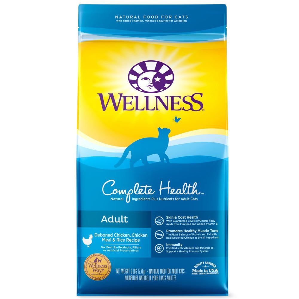 "Wellness Complete Health Adult Deboned Chicken, Chicken Meal & Rice Dry Cat Food 6lb"